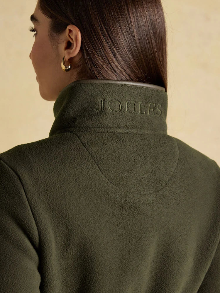Joules Heritage Green Longline Zip Up Polar Fleece