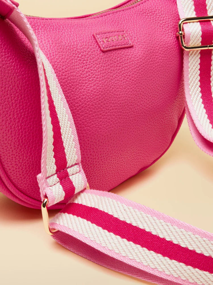 Joules Jade Pink Half Moon Adjustable Cross-Body Bag