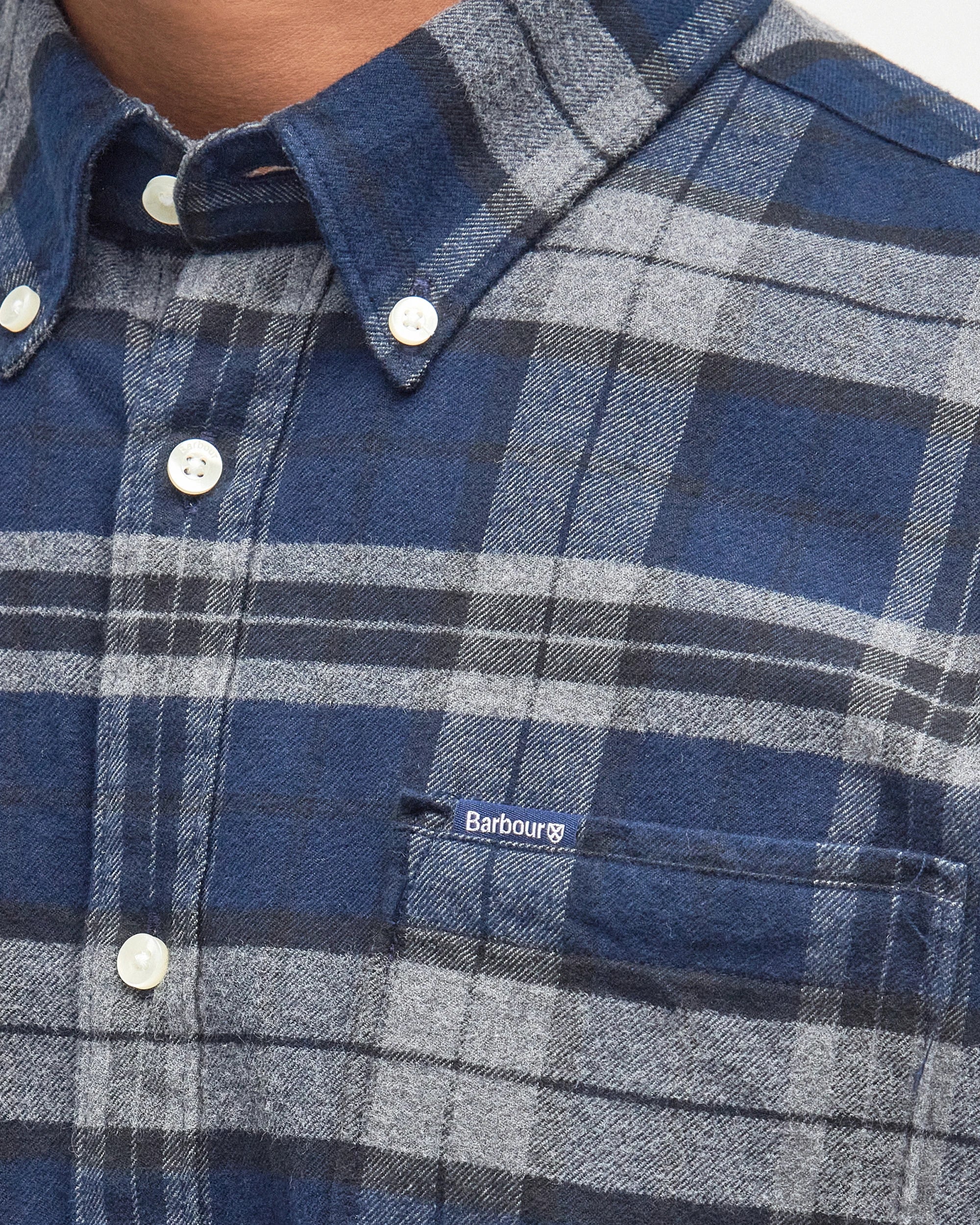 Barbour Betson Tailored Checked Shirt - Grey Marl