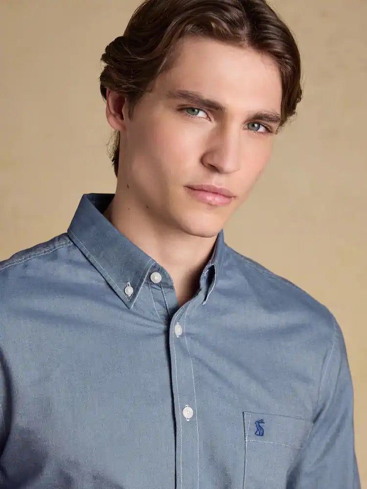 Joules Classic Fit Chambray Blue Cotton Oxford Shirt
