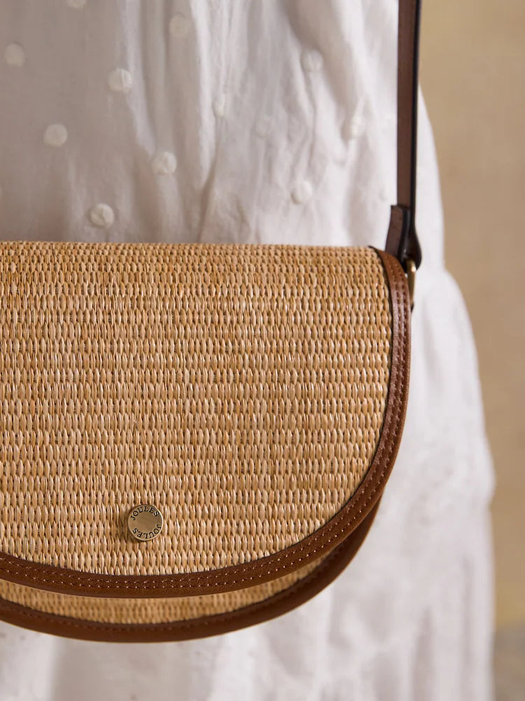 Joules Daphne Neutral Straw Effect Bag
