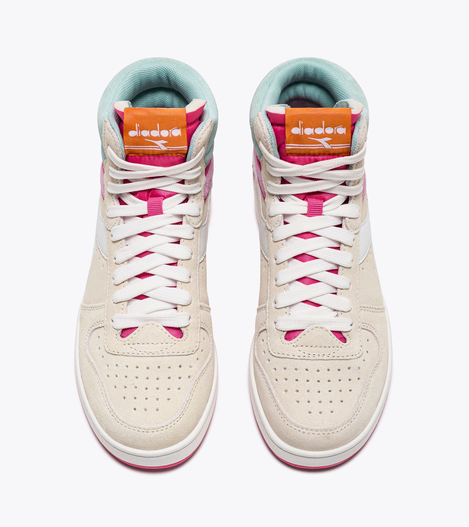 Diadora Magic Basket Mid Suede Womens - Whisper White/ Surf Spray