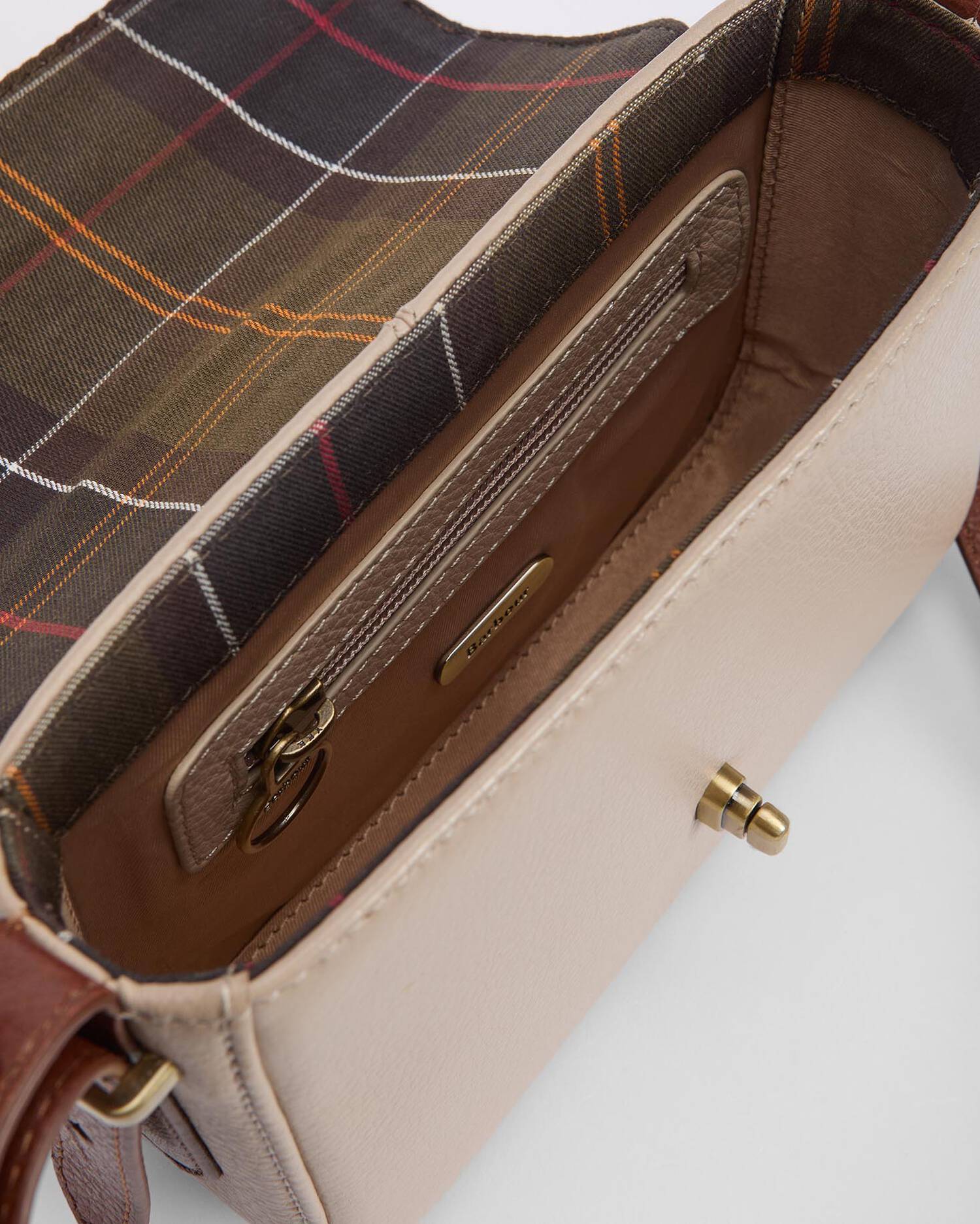 Barbour Mini Rosa Leather Crossbody Bag - Pebbled Pink/Brown