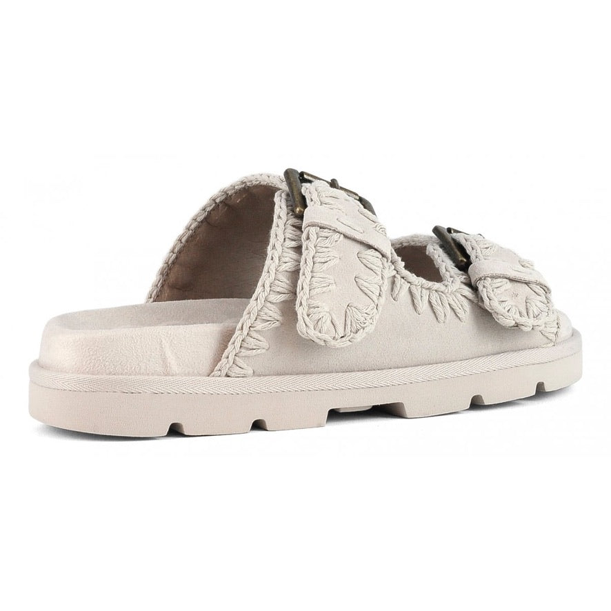 Mou Bio Sandal Two Buckles - Chalk