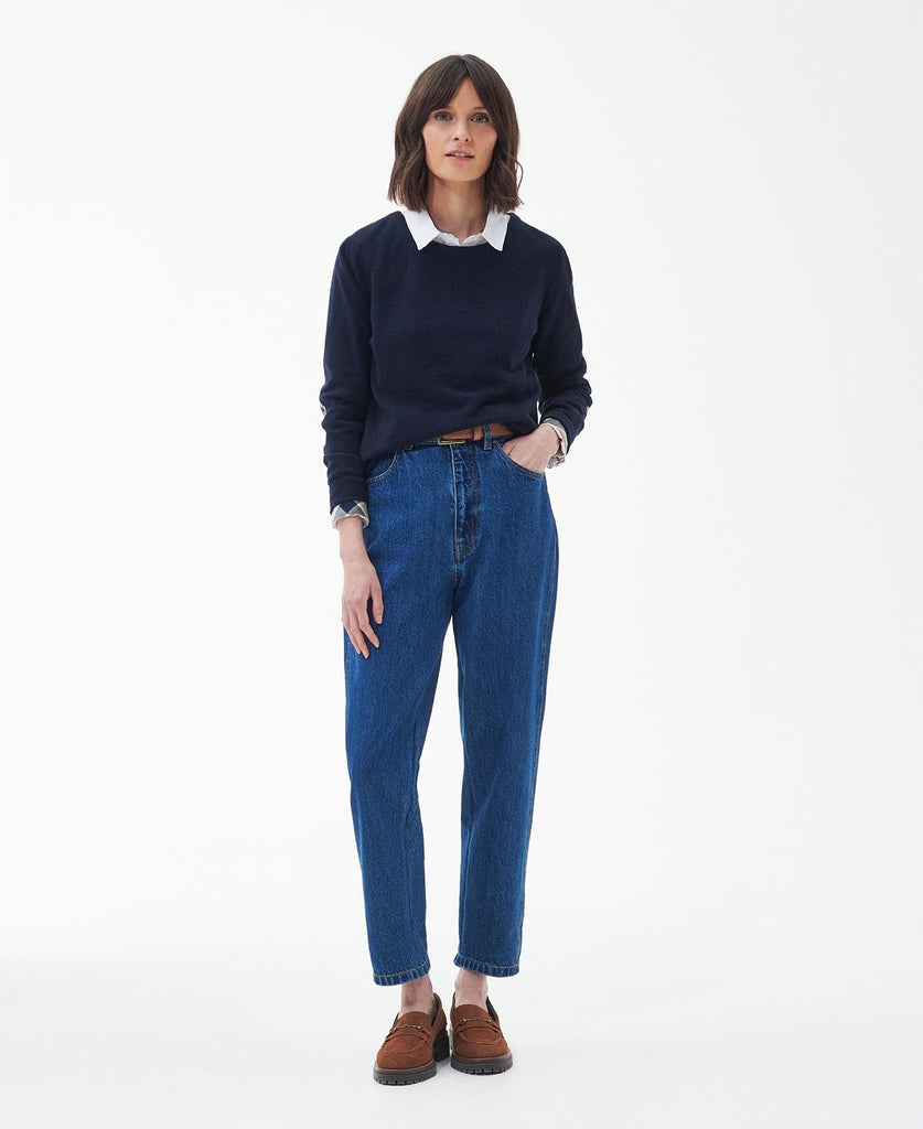 Barbour Pendle Crew Knit - Navy/Fawn