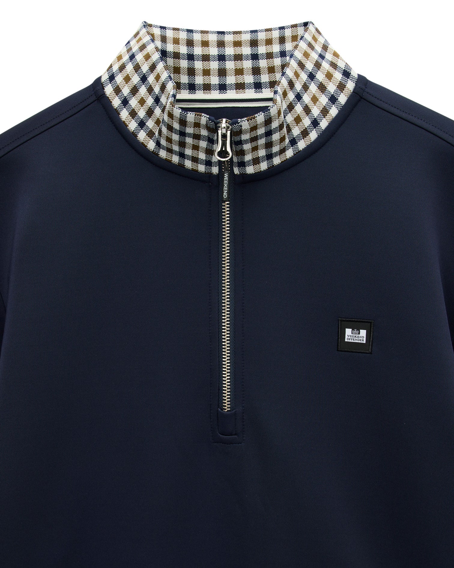 Weekend Offender Henson Jacquard Rib 1/4 Zip - Navy