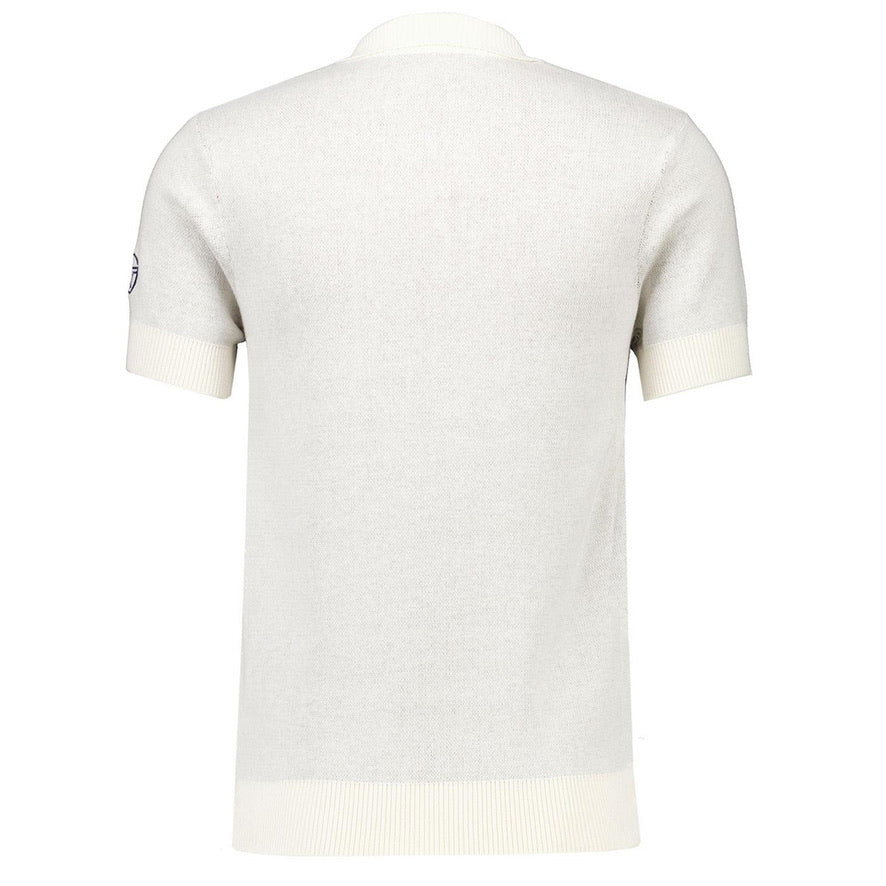 Sergio Tacchini Carezza Knitted Polo Shirt - Gardenia/Vintage Indigo/Maritime Blue