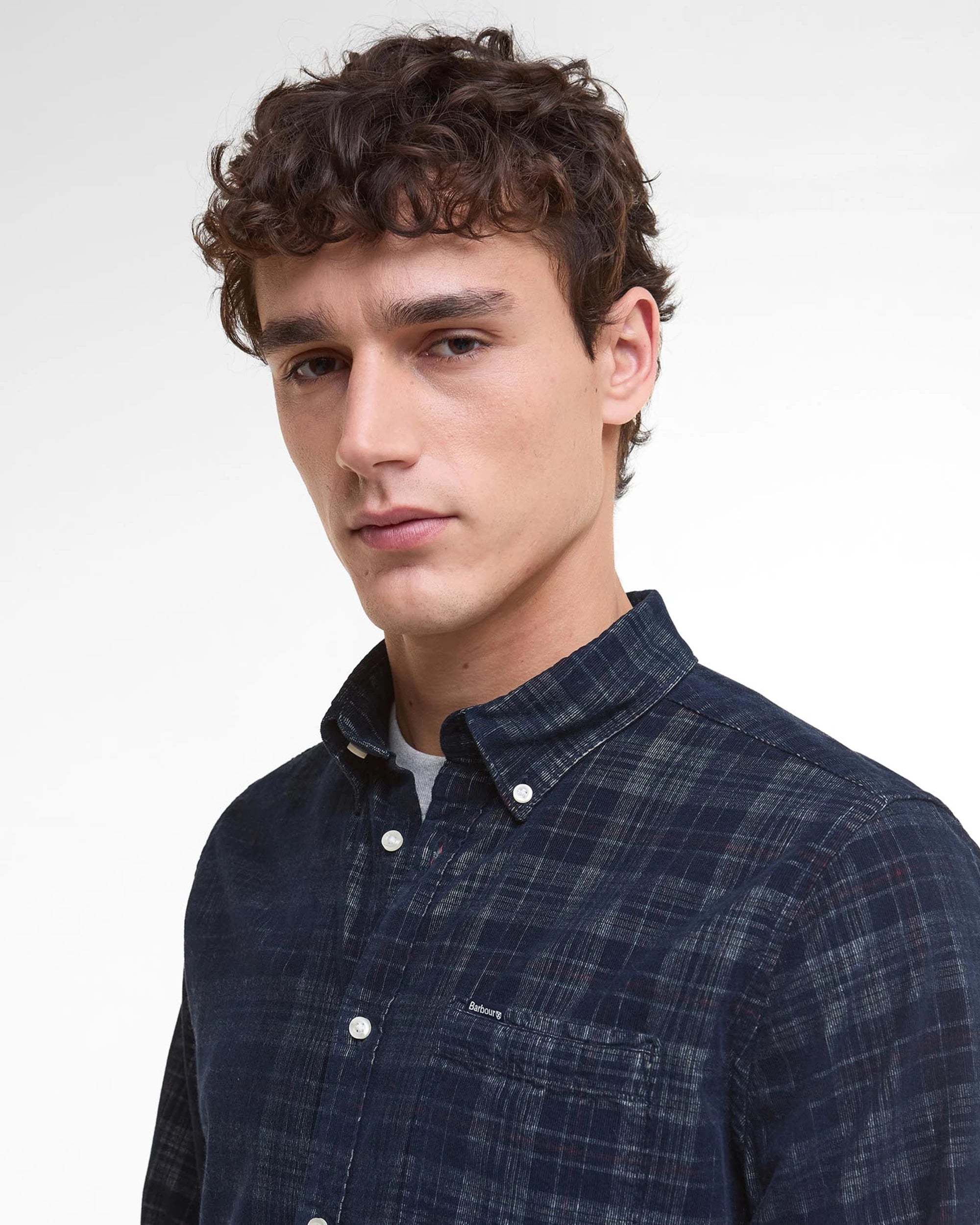 Barbour Southfield Tailored Fit Cord Shirt - Dark Navy