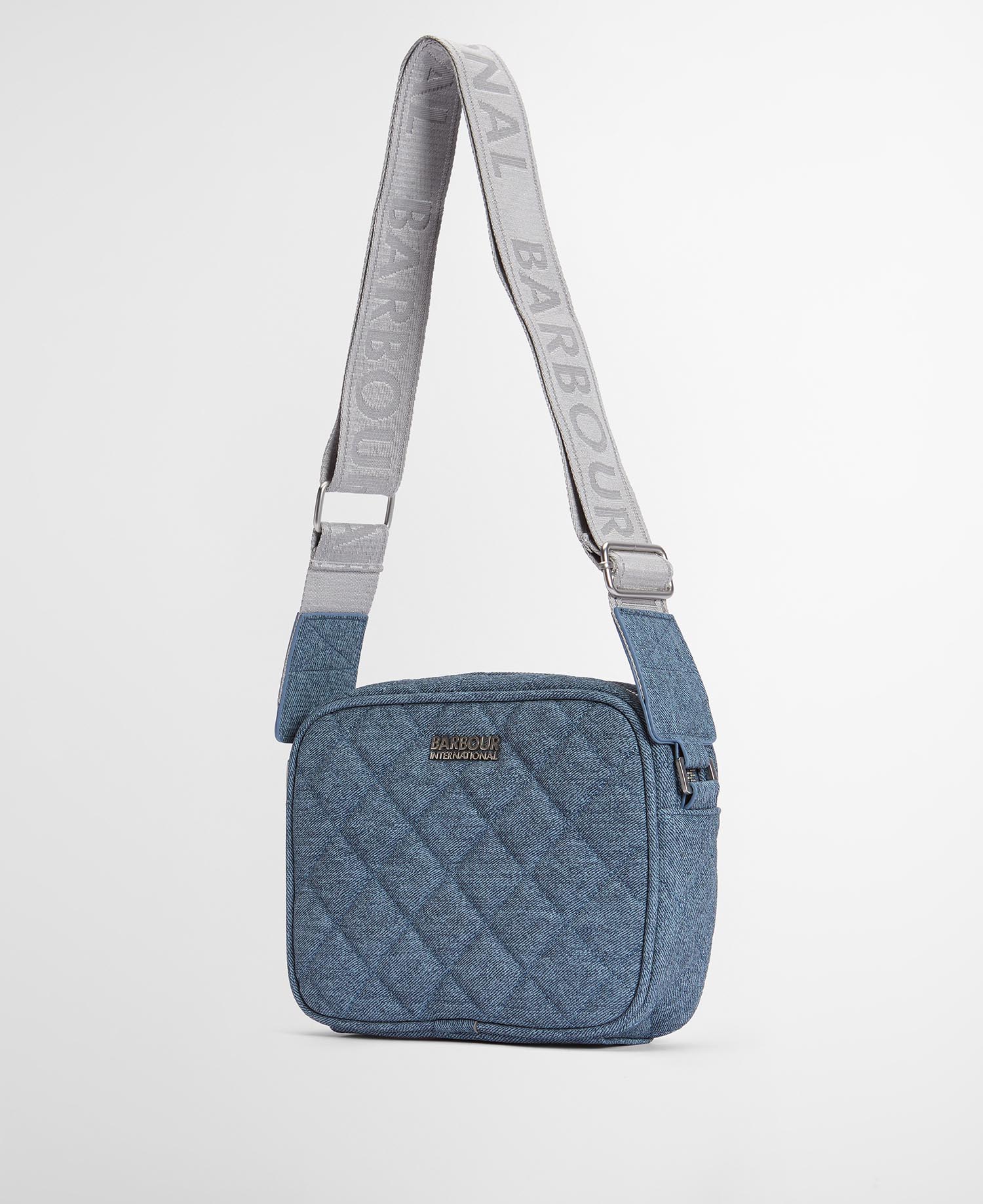 Barbour International Denim Quilted Sloane Crossbody Bag - Light Denim