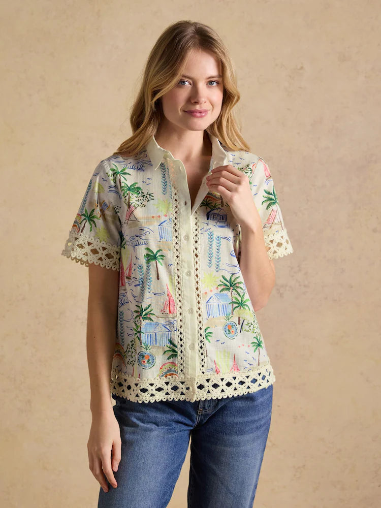 Joules Isobel Multi Crochet Shirt