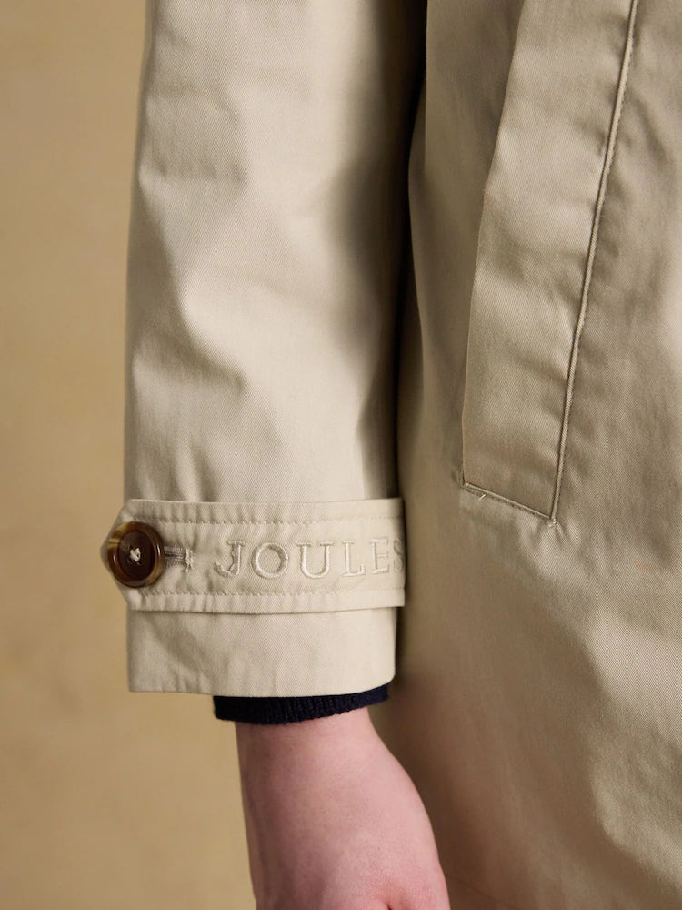 Joules Rainmore Neutral Button Through Waterproof Raincoat