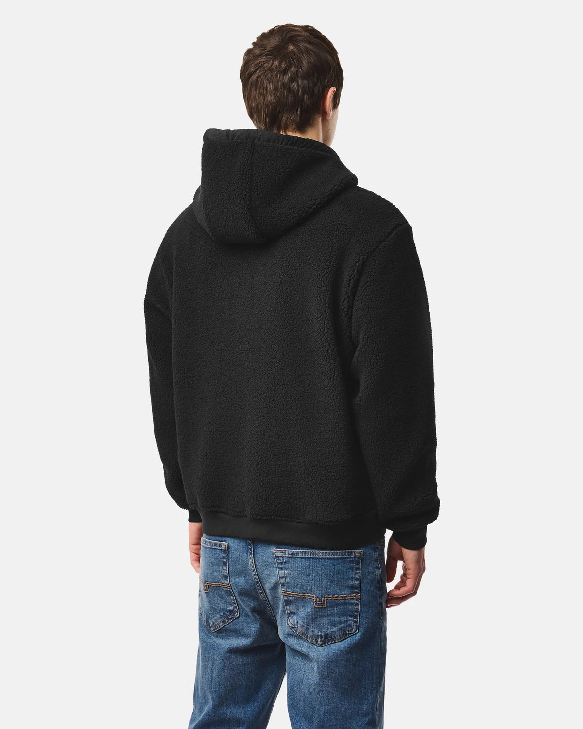 Weekend Offender Debden Zip Through Fleece Hoodie - Black