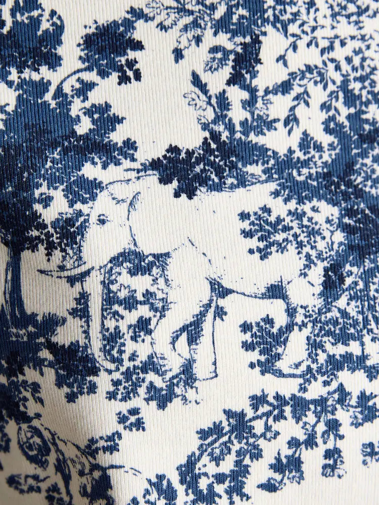 Joules Printed Harbour Top - Navy Safari