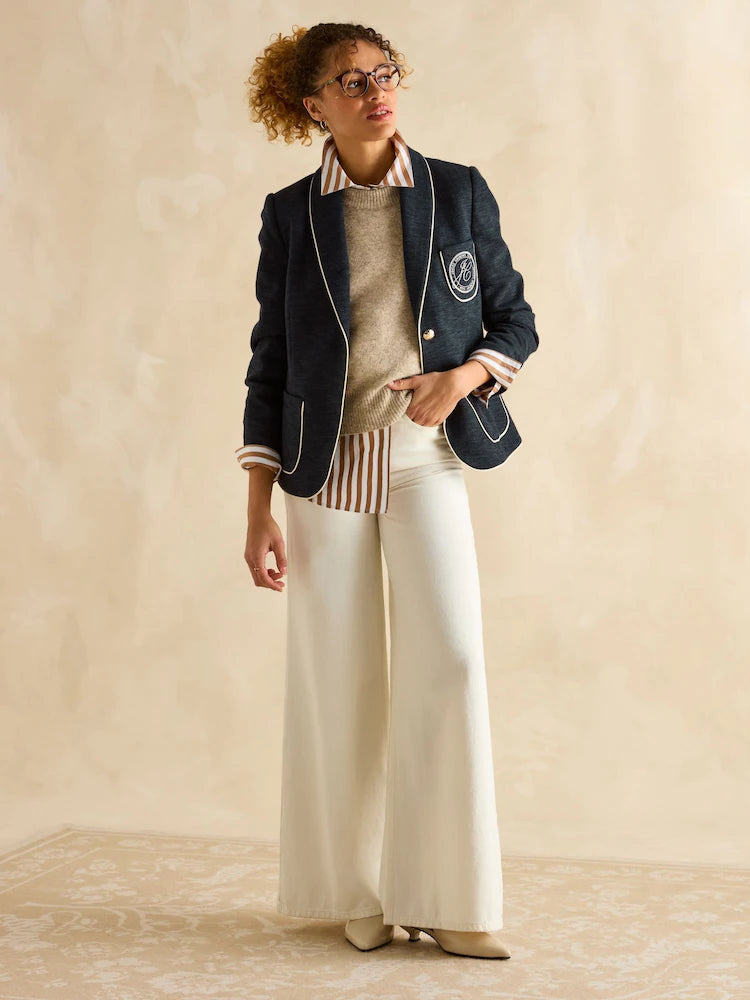 Joules Hartley Navy Shawl Collar Blazer
