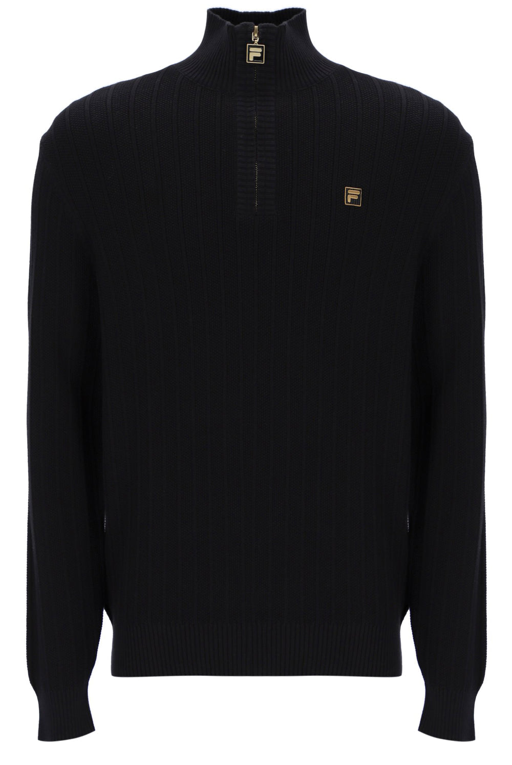 Fila Stevie 1/4 Zip Funnel Neck Textured Knit - Black