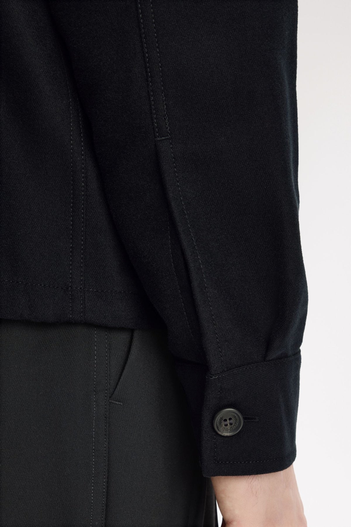 Fred Perry Brushed Twill Overshirt - Black