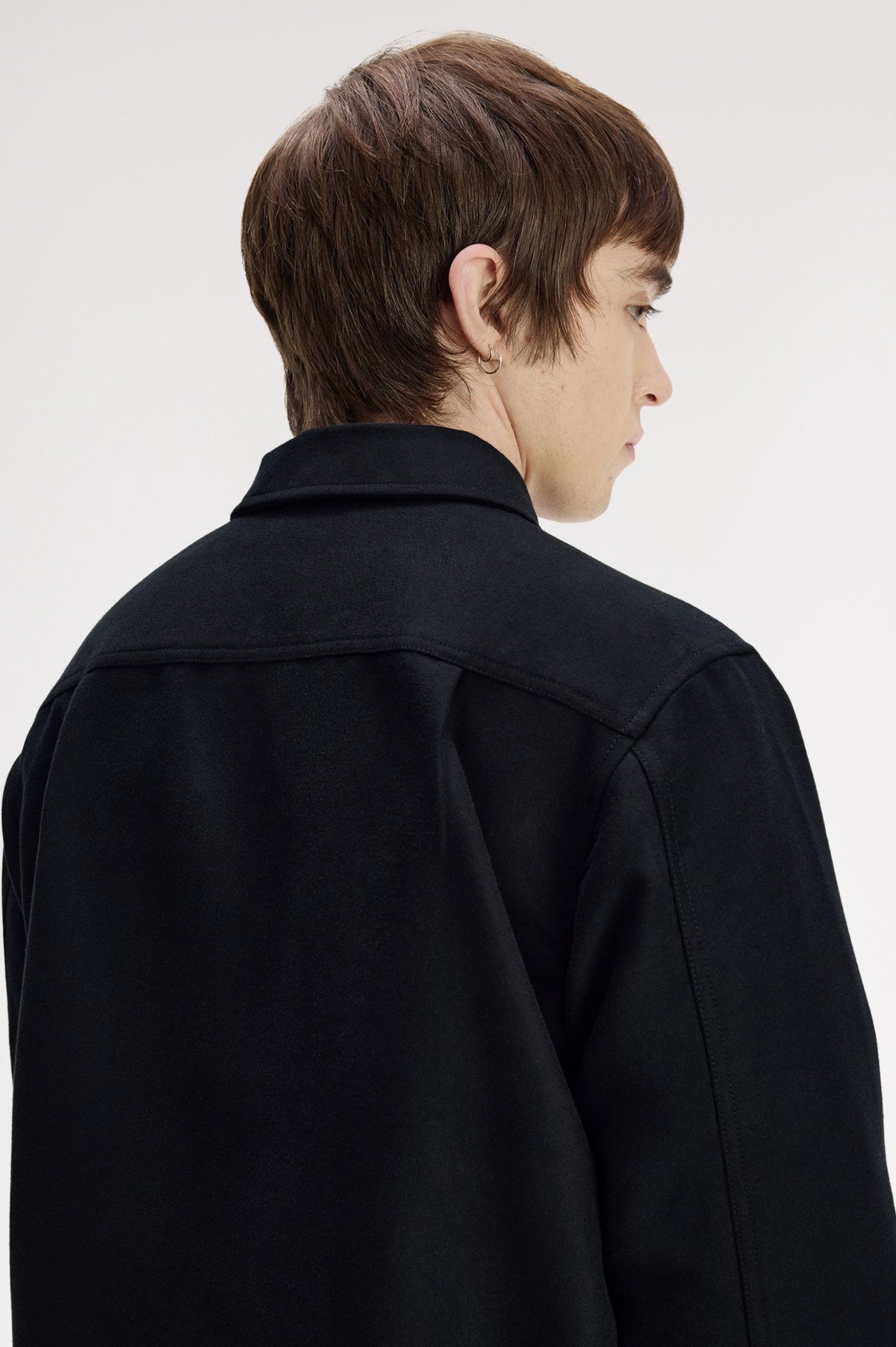 Fred Perry Brushed Twill Overshirt - Black