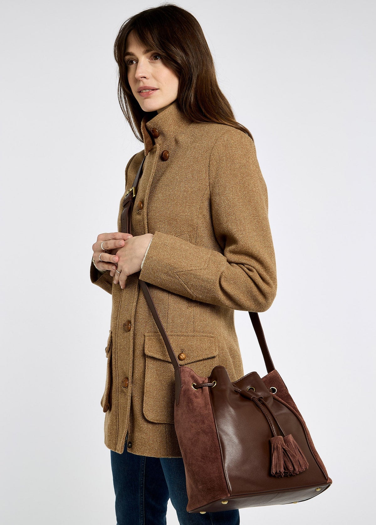 Dubarry Doonbeg Cross-body bucket bag - Cedar | Spiders Whitby