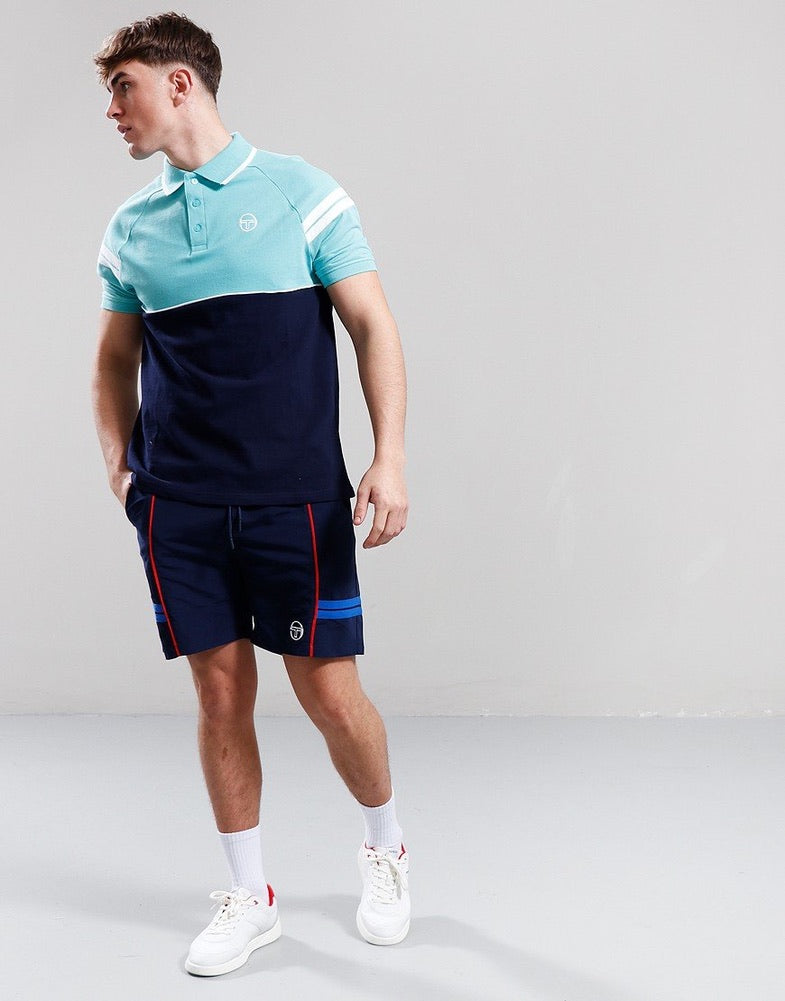 Sergio Tacchini Cambio Polo Shirt - Pool Blue/Maritime Blue/White