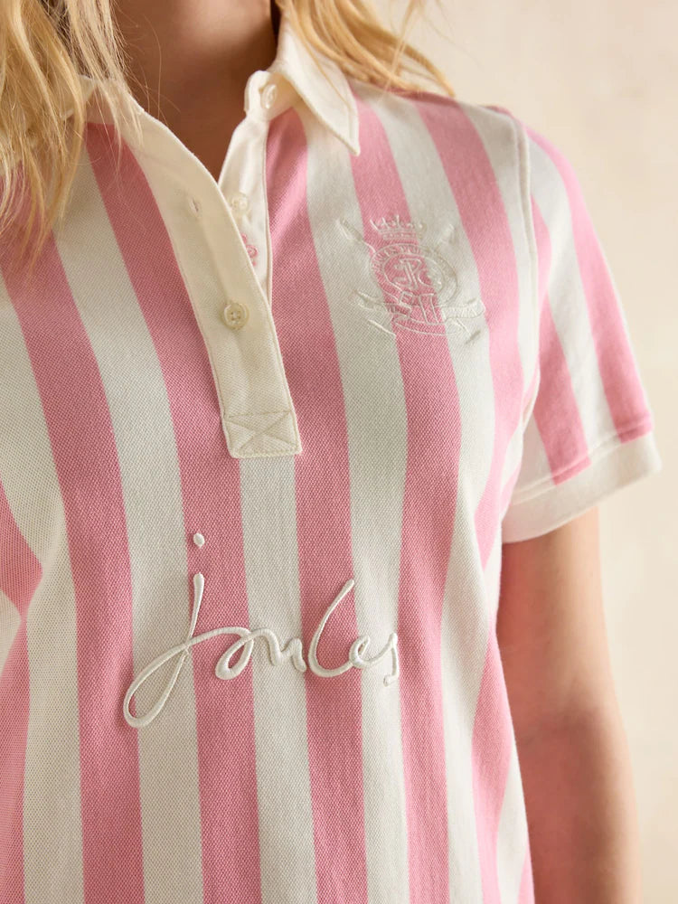 Joules Beaufort Pink Stripe Polo Shirt