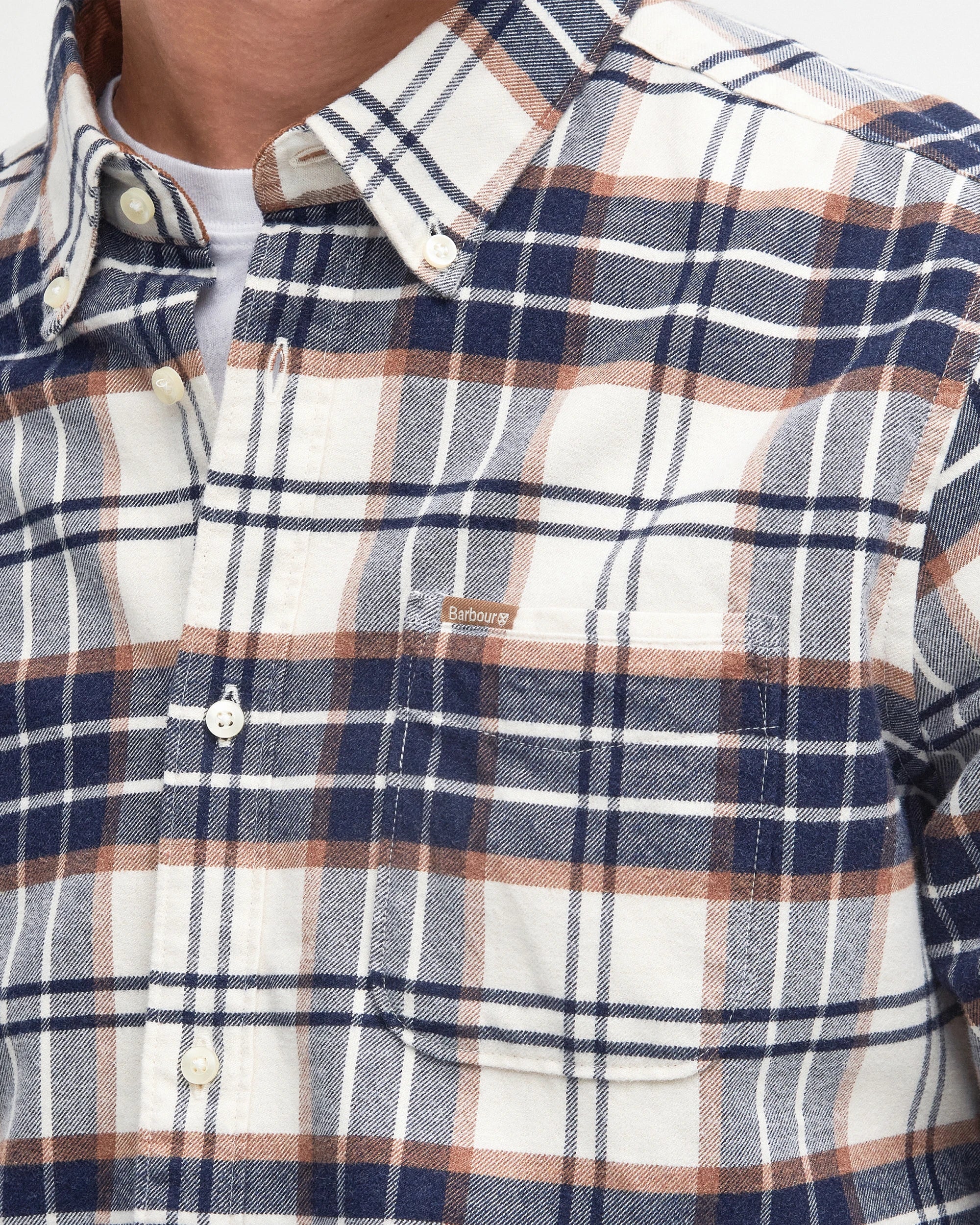 Barbour Portdown Tailored Checked Shirt - Ecru