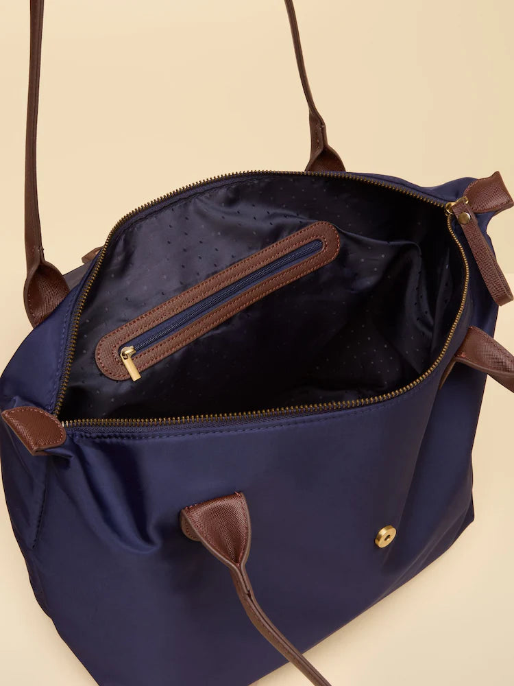 Joules Edie Navy Zip Top Shopper Bag