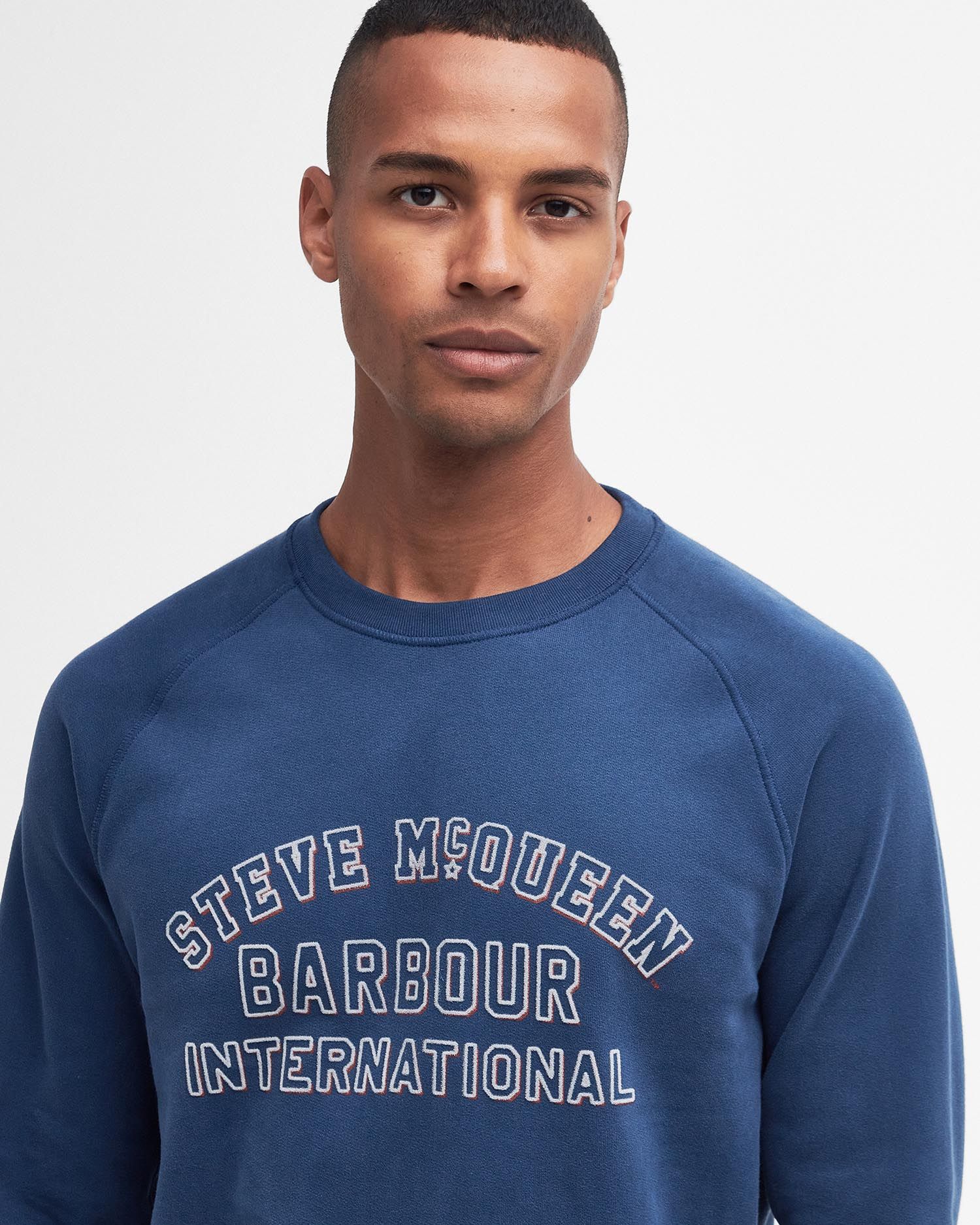 Barbour International SMQ Laguna Crew Neck Sweat - Washed Cobalt