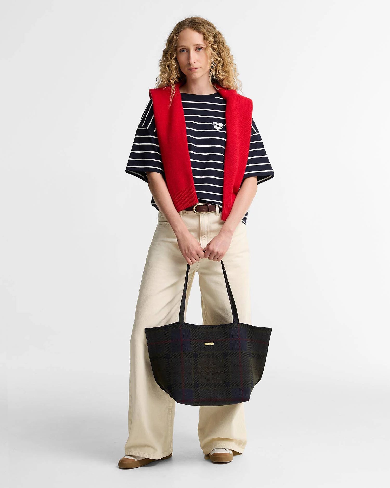 Barbour Layla Tartan Large Tote Bag - Shadow Tartan