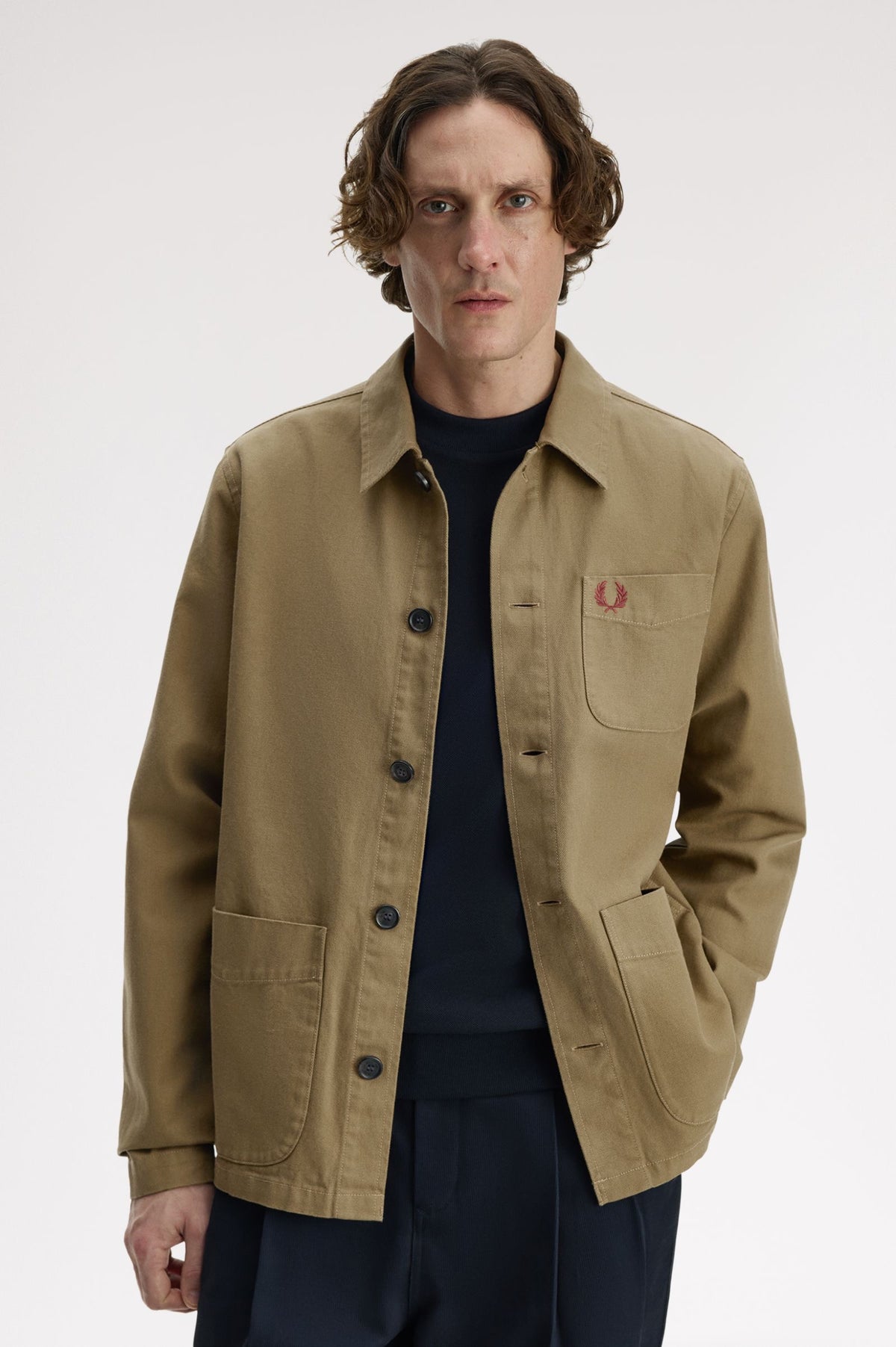 Fred Perry Canvas Overshirt - Bronze