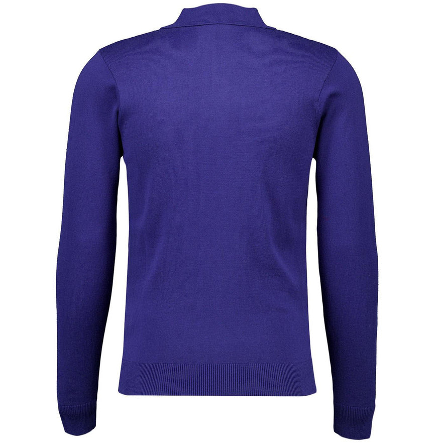 Gabicci Bond Long Sleeved Knitted Polo Shirt - Atlantic