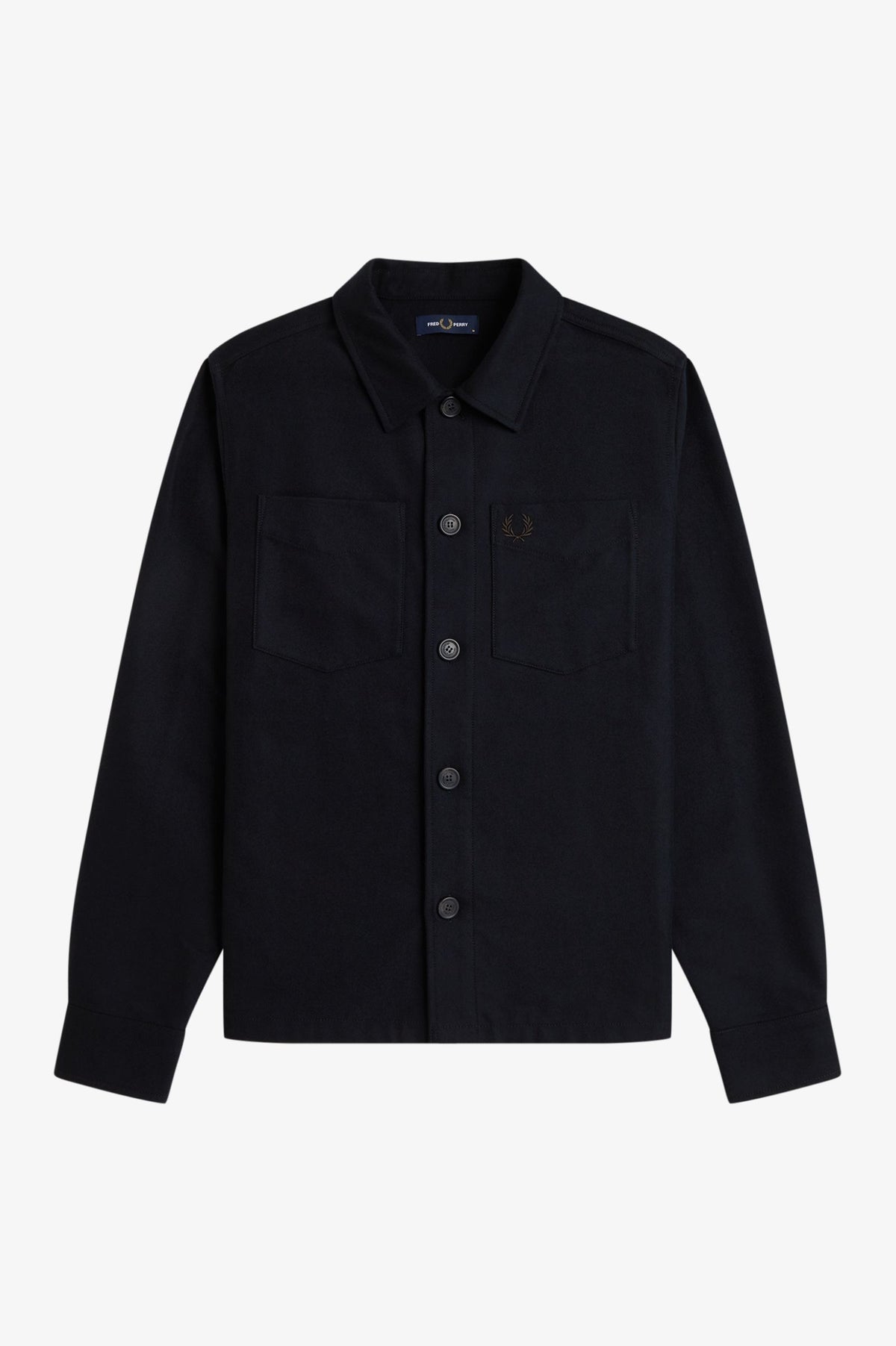 Fred Perry Brushed Twill Overshirt - Black