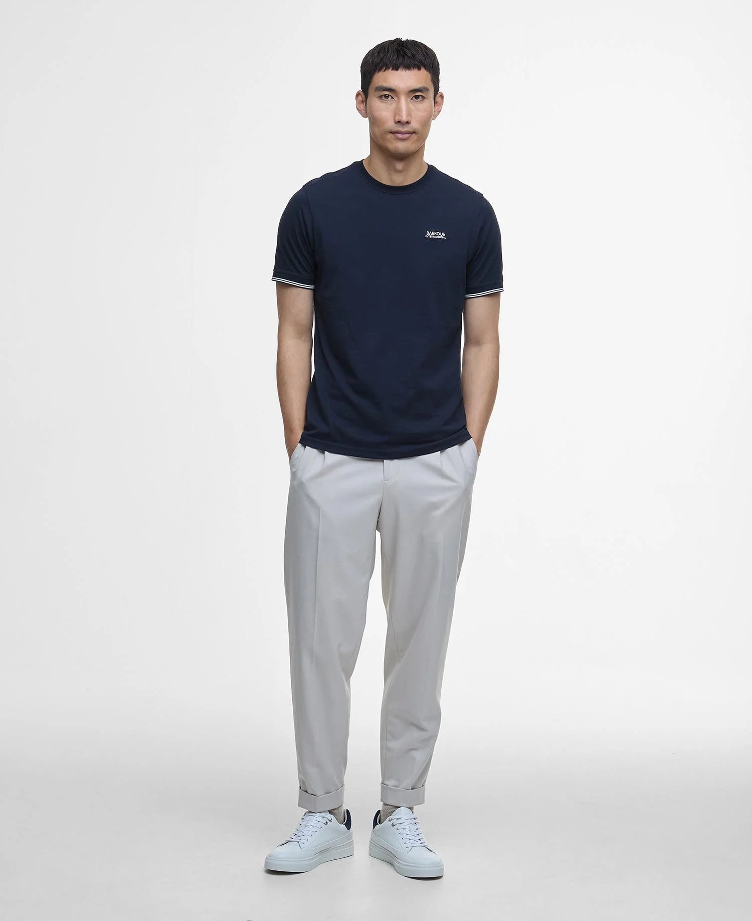 Barbour International Philip Tipped Cuff T-Shirt - Navy