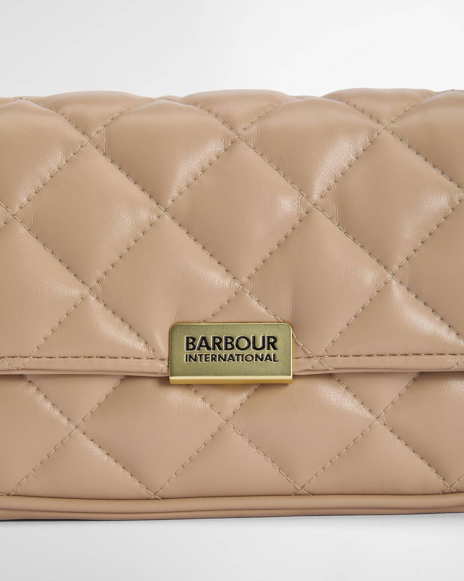 Barbour International Soft Quilt Mini Soho Crossbody Bag - Camel