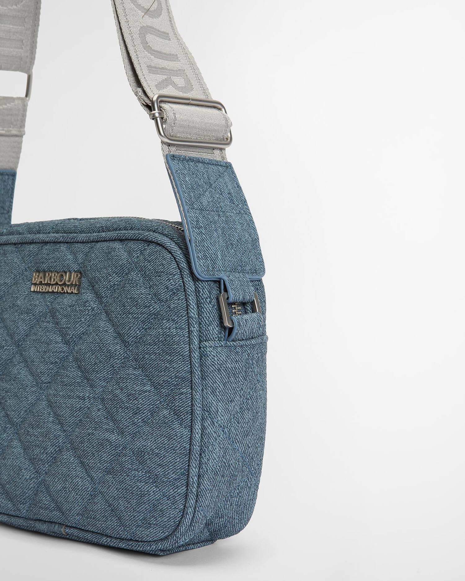 Barbour International Denim Quilted Sloane Crossbody Bag - Light Denim