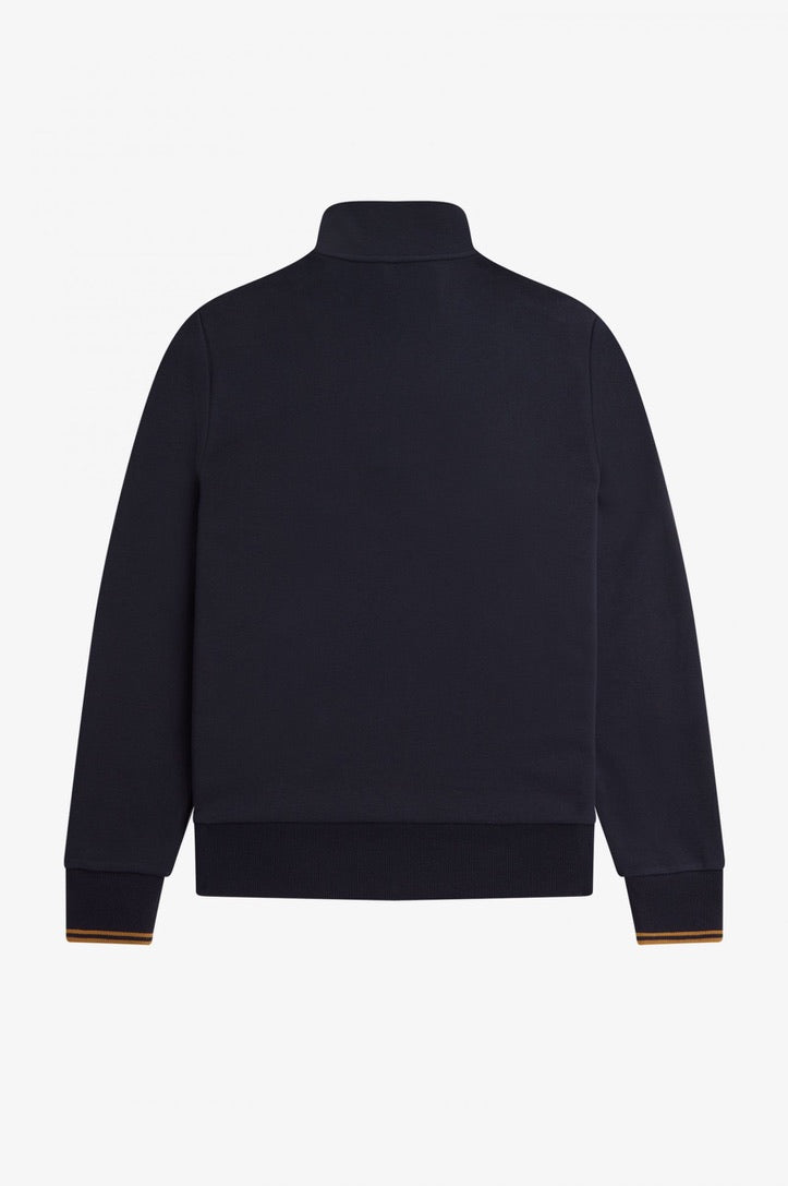 Fred Perry Half Zip Sweatshirt - Navy/Dark Caramel