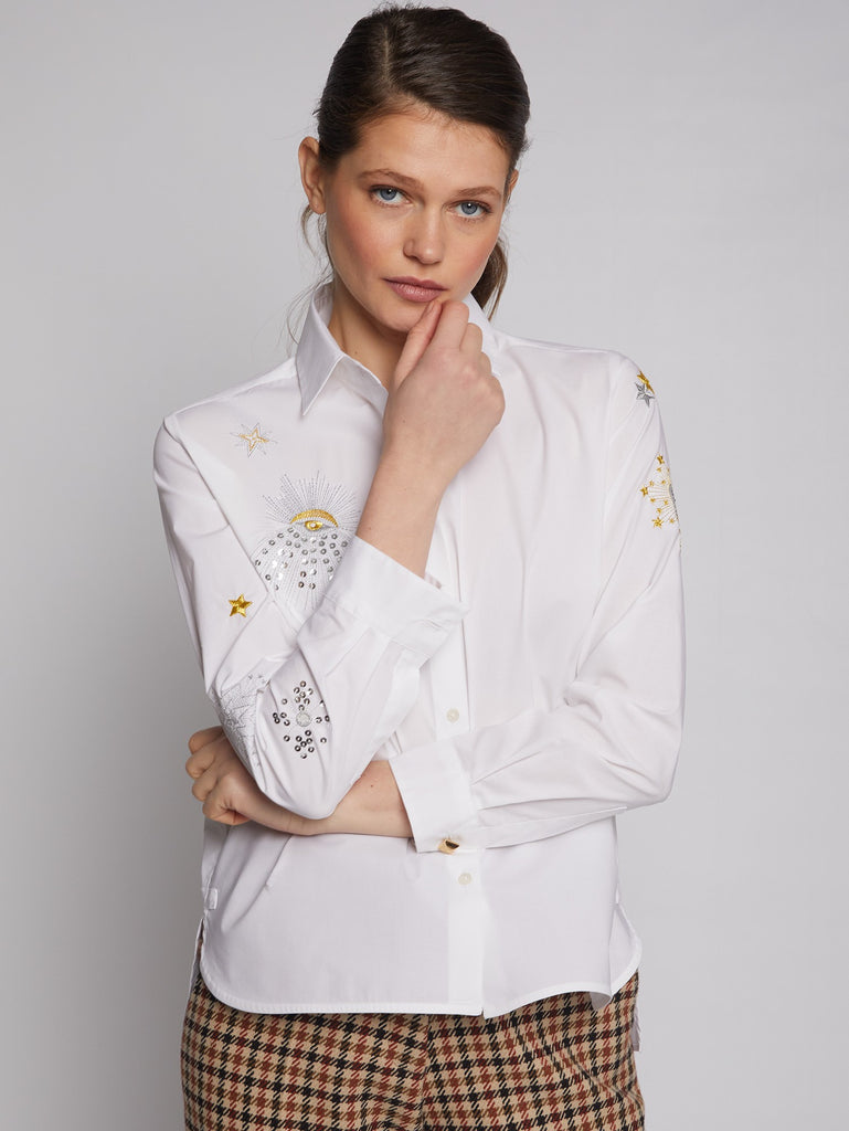 Vilagallo Isabella Poplin Shirt - White
