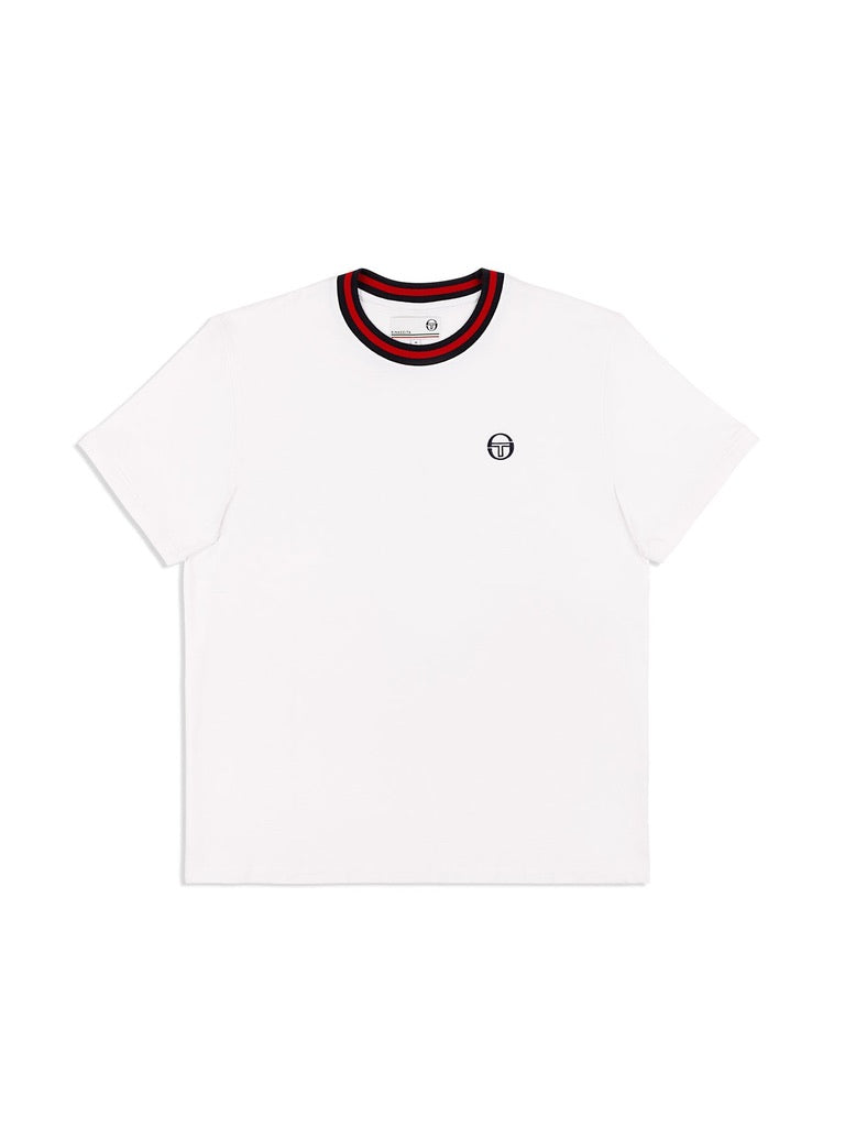 Sergio Tacchini Rainer T-Shirt - White/Adrenaline Rush