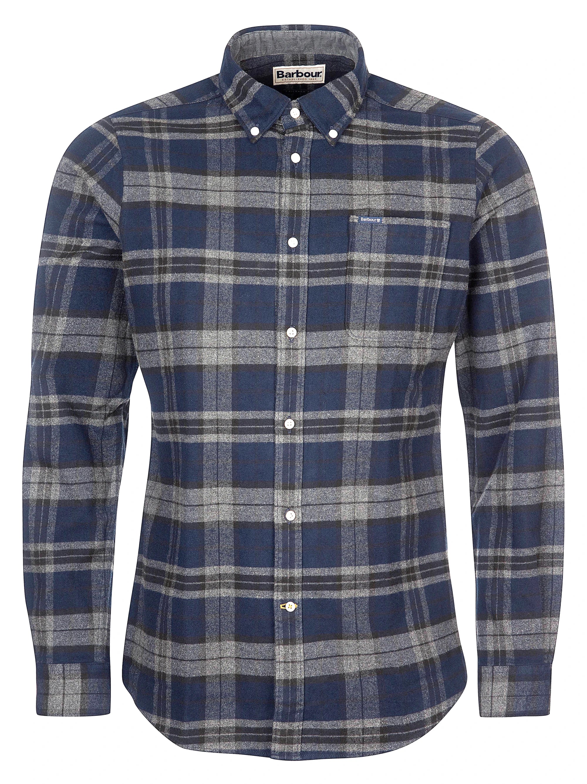 Barbour Betson Tailored Checked Shirt - Grey Marl