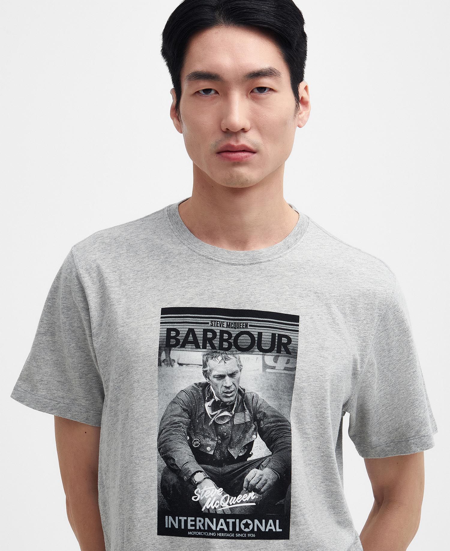 Barbour International SMQ Mount T-Shirt - Grey Marl