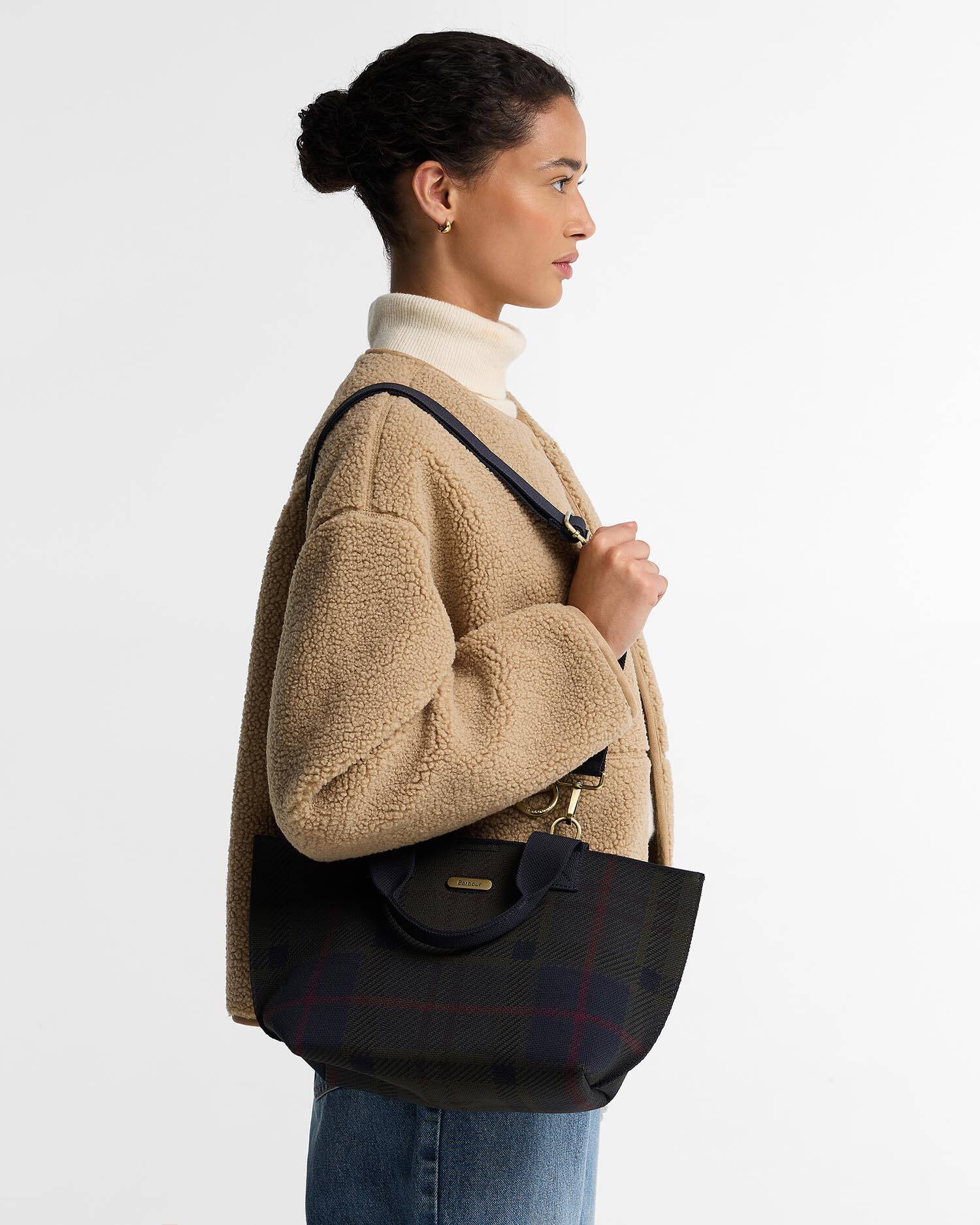 Barbour Layla Tartan Mini Tote Bag - Shadow Tartan