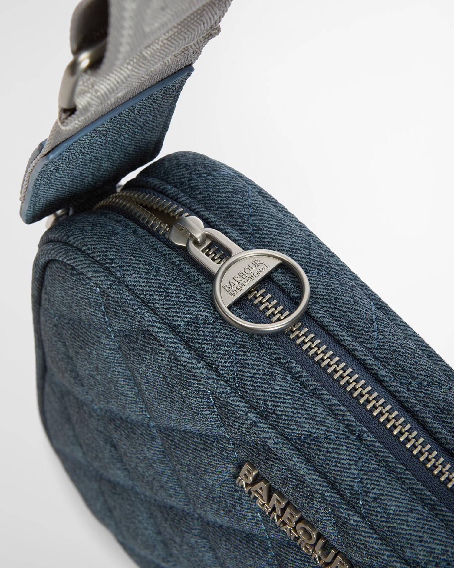 Barbour International Denim Quilted Sloane Crossbody Bag - Light Denim
