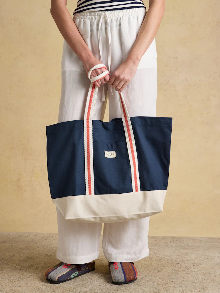 Joules Promenade Navy Canvas Tote Bag