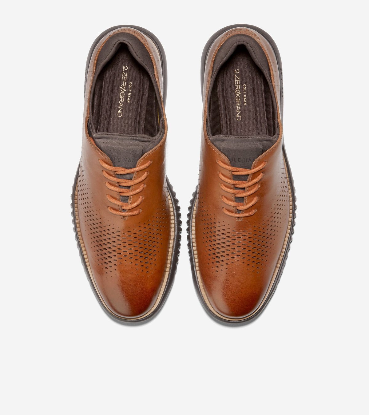 Cole Hann Men's 2.ZERØGRAND Laser Wingtip Oxfords - British Tan/Java