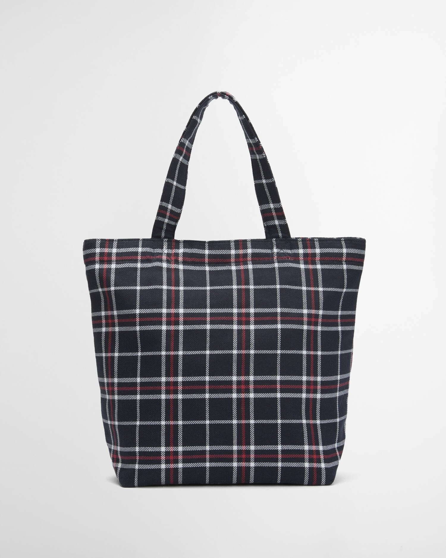 Barbour Mini Telfield Tartan Tote Bag - Navy/Red Check