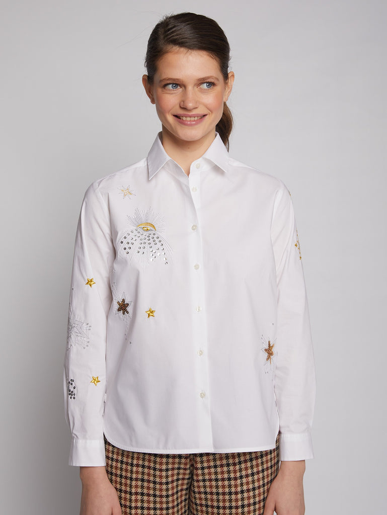 Vilagallo Isabella Poplin Shirt - White