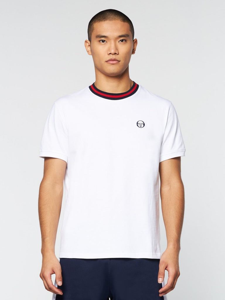 Sergio Tacchini Rainer T-Shirt - White/Adrenaline Rush