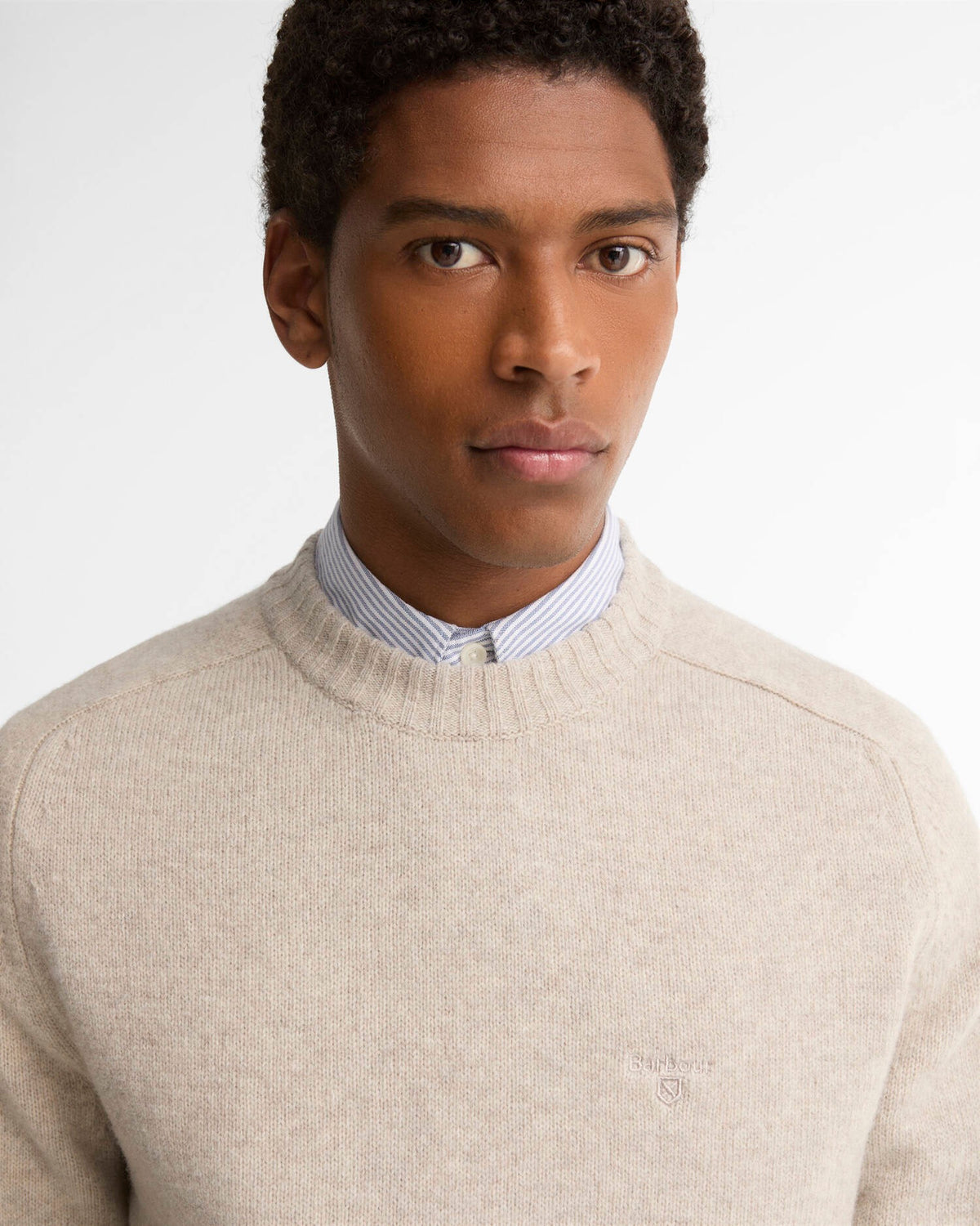 Barbour Newtown Crew Neck Sweater - Light Grey