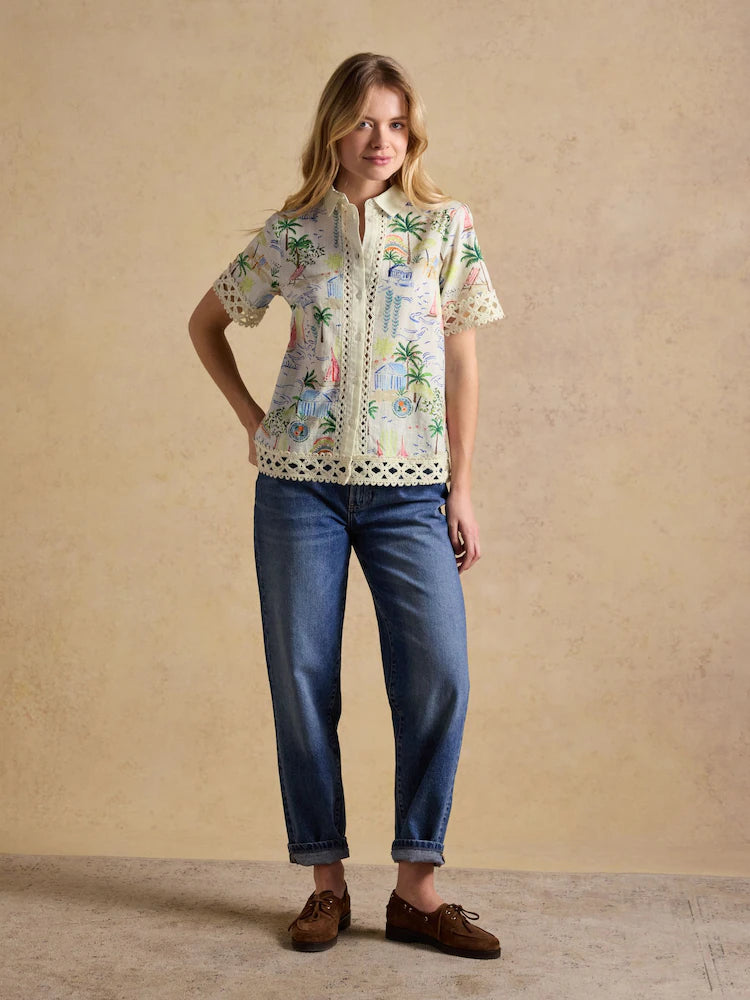 Joules Isobel Multi Crochet Shirt