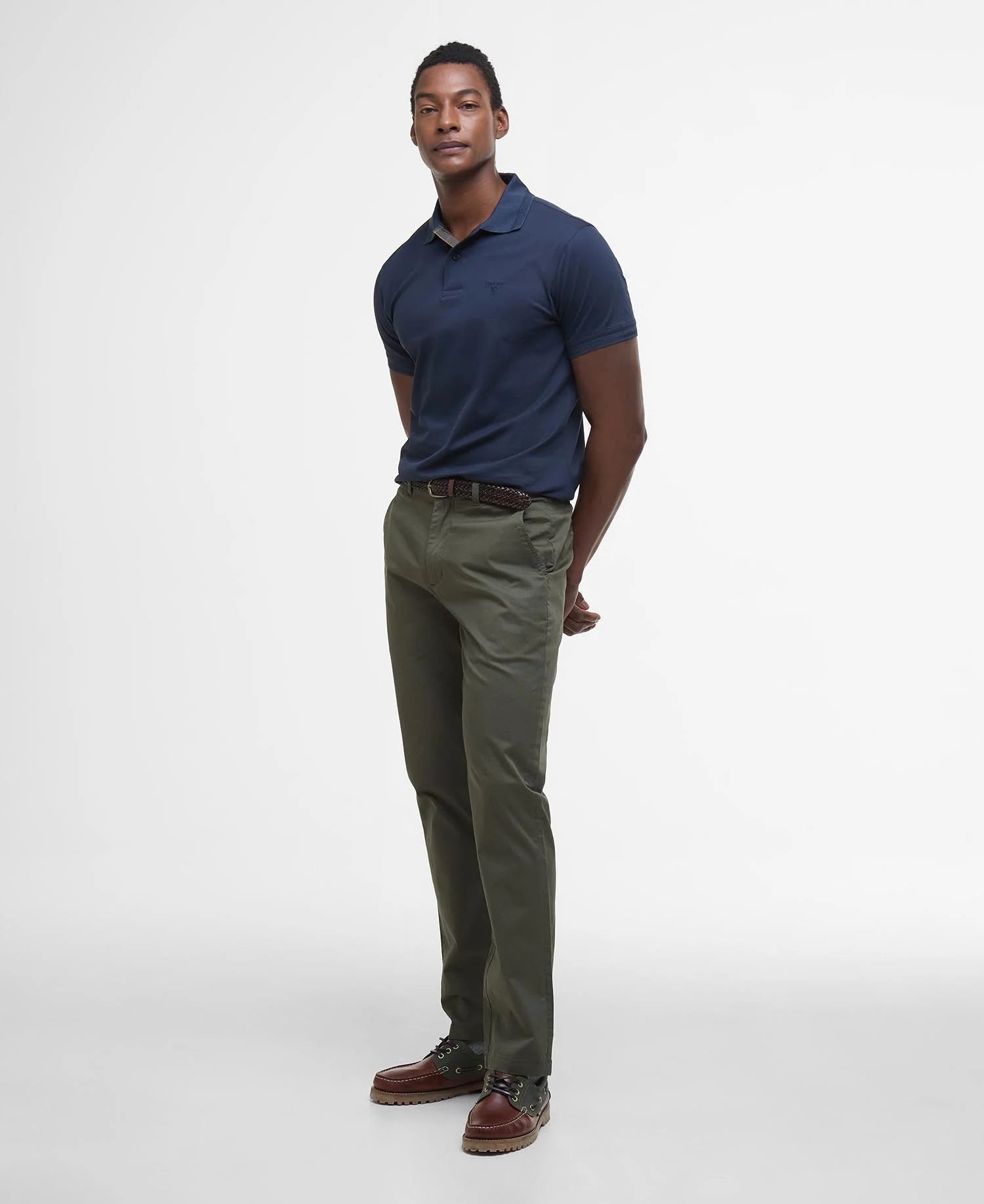 Barbour Premium Tartan Pique Polo Shirt - Navy