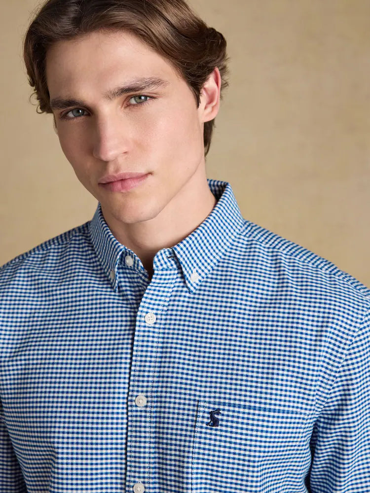 Joules Oxford Long Sleeved Blue Check Shirt